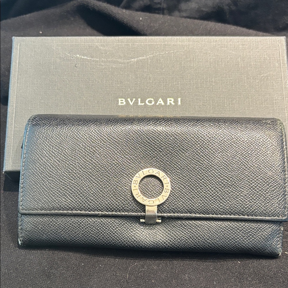 Bulgari Black Textured Wallet